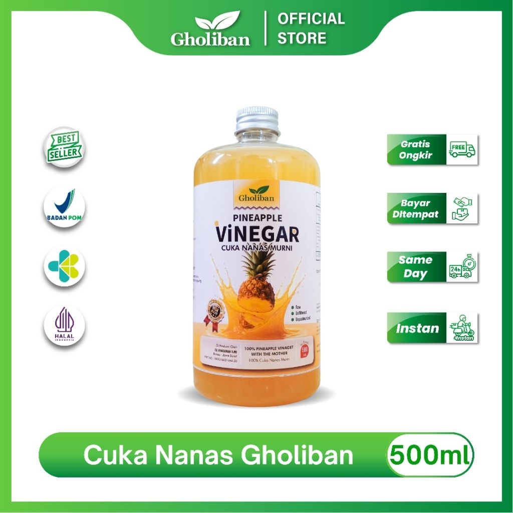 

Gholiban Cuka Nanas Organik 500ml Pineapple Vinegar With The Mother