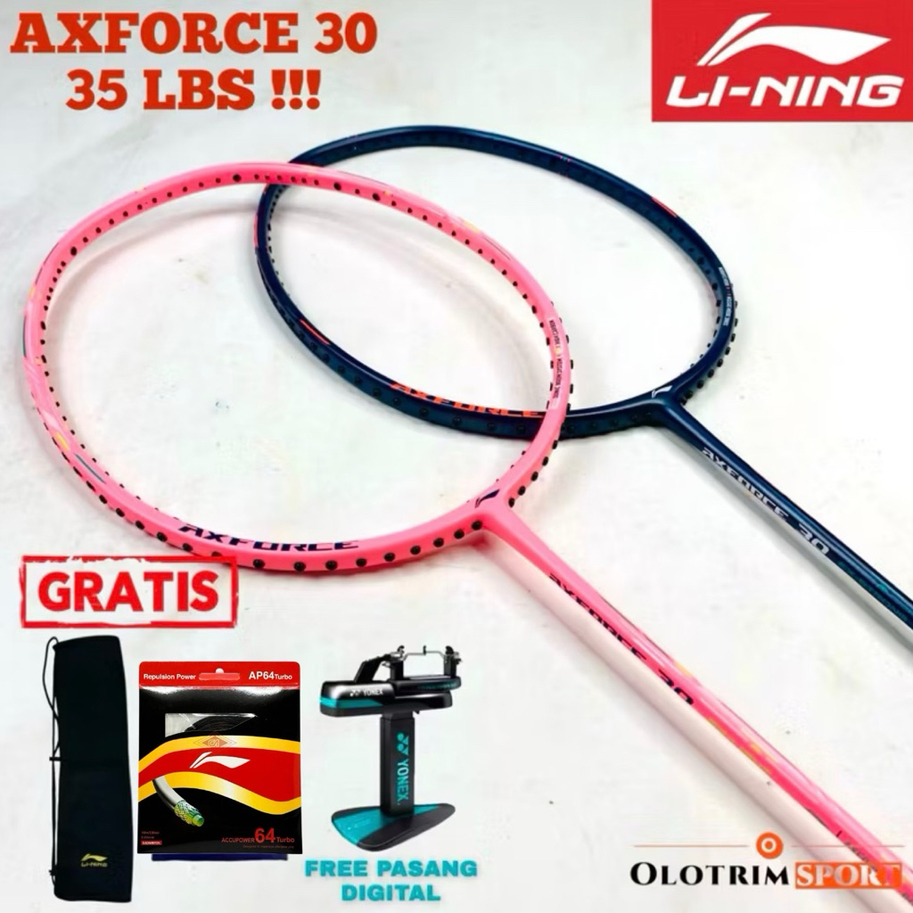 [ 35 LBS ] Raket Badminton LINING AXFORCE 30 EXTRA STRONG LIGHT 4u 5u Ax Force Original