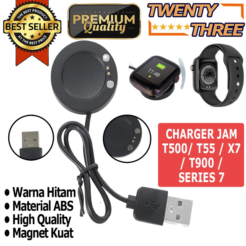 Kabel Charger Casan Isi Daya Jam Tangan Series 7 / T500+ Plus Max / T200+ Plus / i8 Pro Max / T500