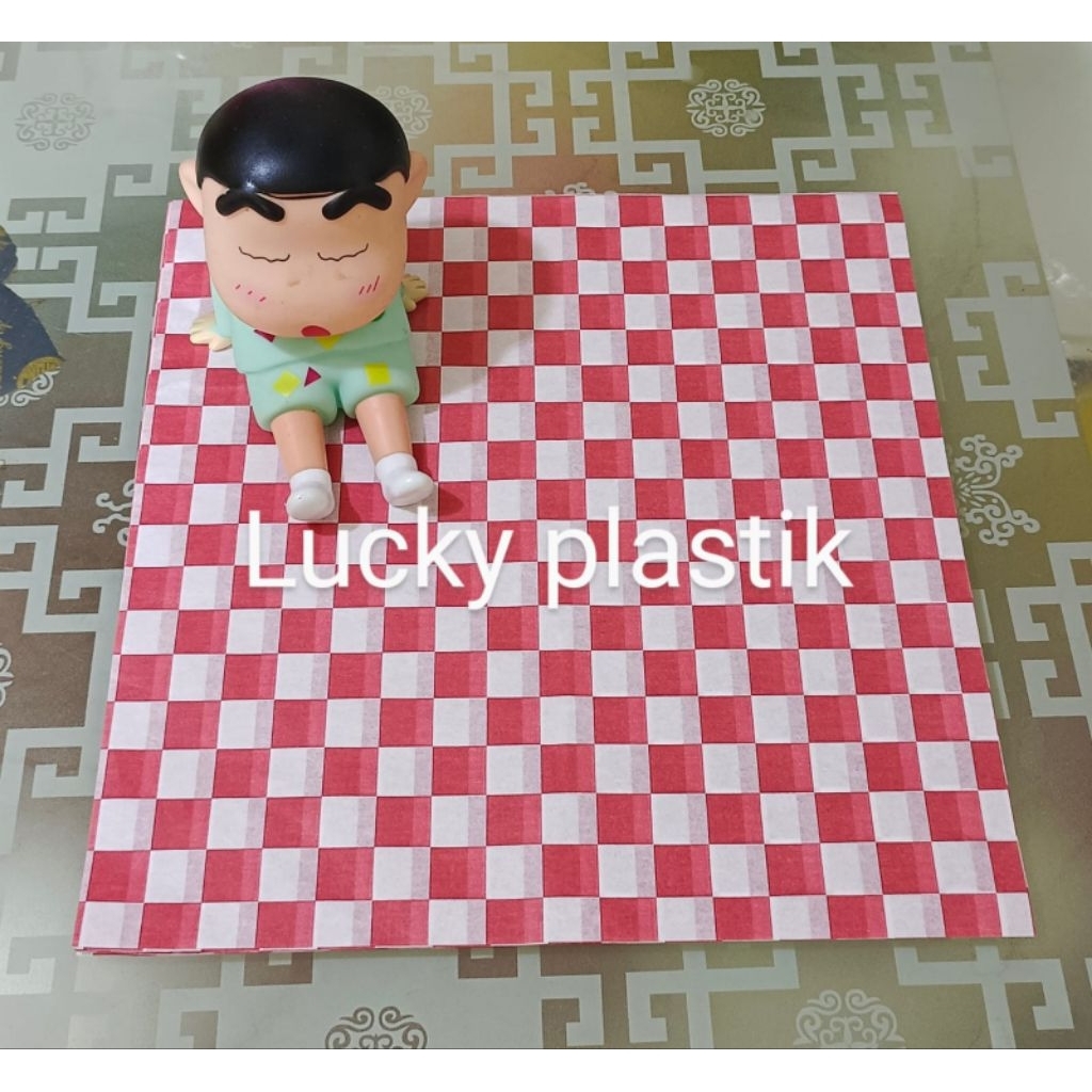 

isi 100 lembar kertas koran warna warni laminasi kertas kebab uk 25 x 27 cm motif checker merah