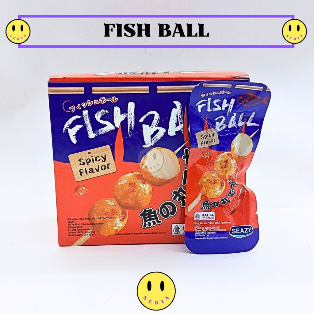 

Seazy fish ball snack makanan ringan baso ikan lauk rasa spicy pedas isi 20 pcs cemilan grosir murah