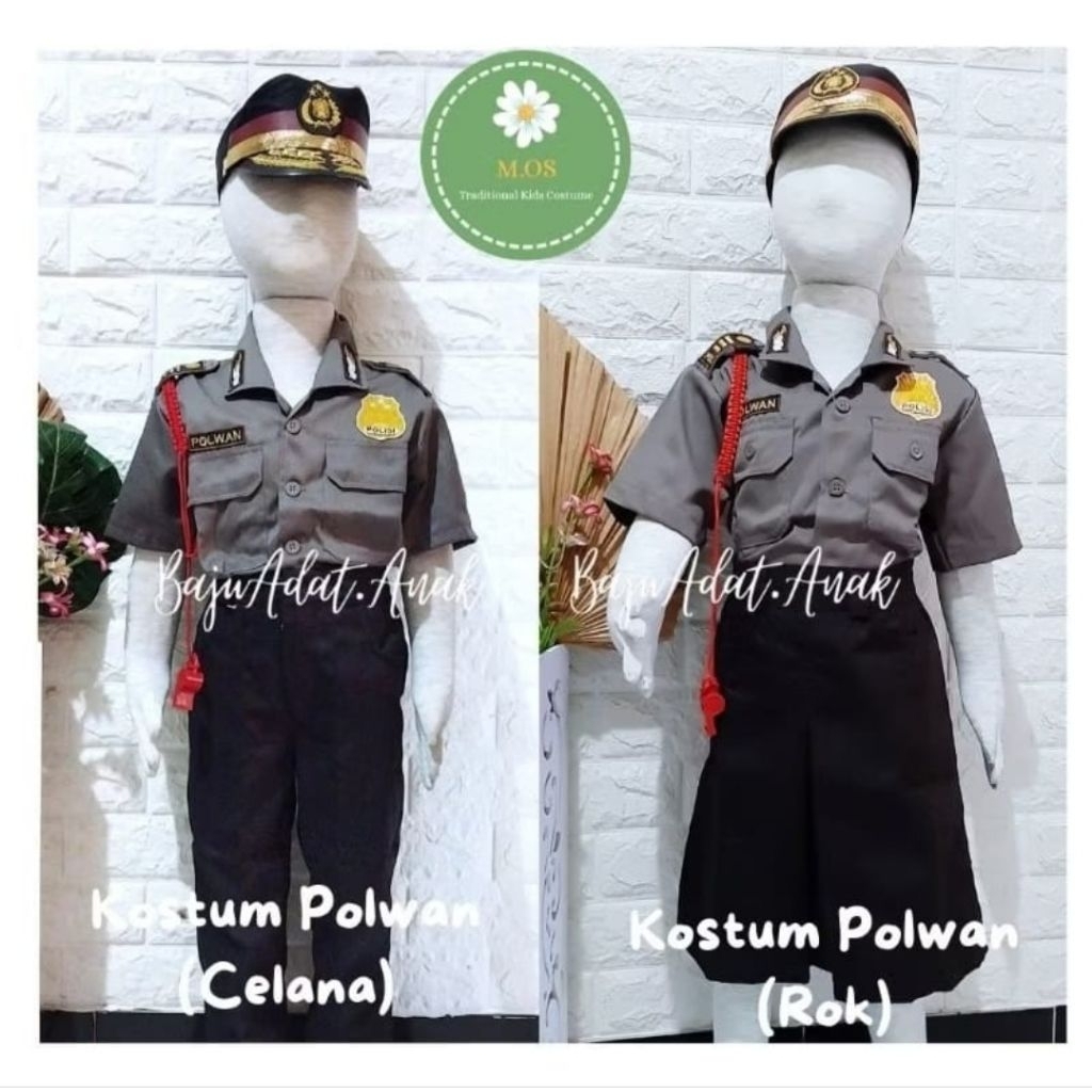 BAJU POLWAN ANAK | KOSTUM POLWAN POLISI WANITA ANAK PAUD TK SD KECIL| BAJU PROFESI POLWAN CILIK|  PO