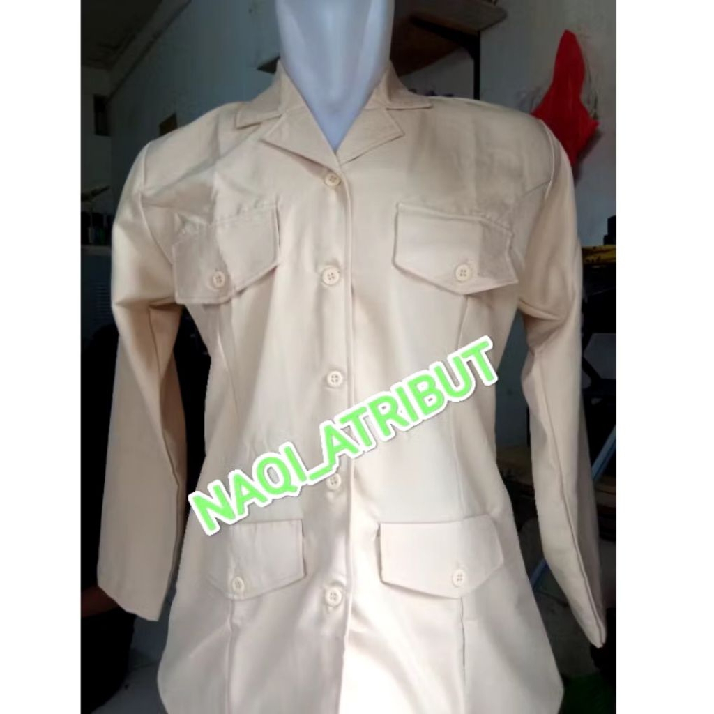 ATASAN PDH KEMHAN WANITA PDH JATAH KEMHAN PDH PNS KEMHAN WANITA LENGAN PENDEK/LENGAN PANJANG