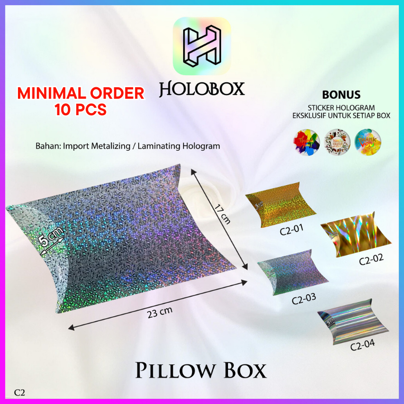 

Gift Box | Kotak Pillow | Souvenir | Kotak Hadiah Hologram (20x13,5x5)