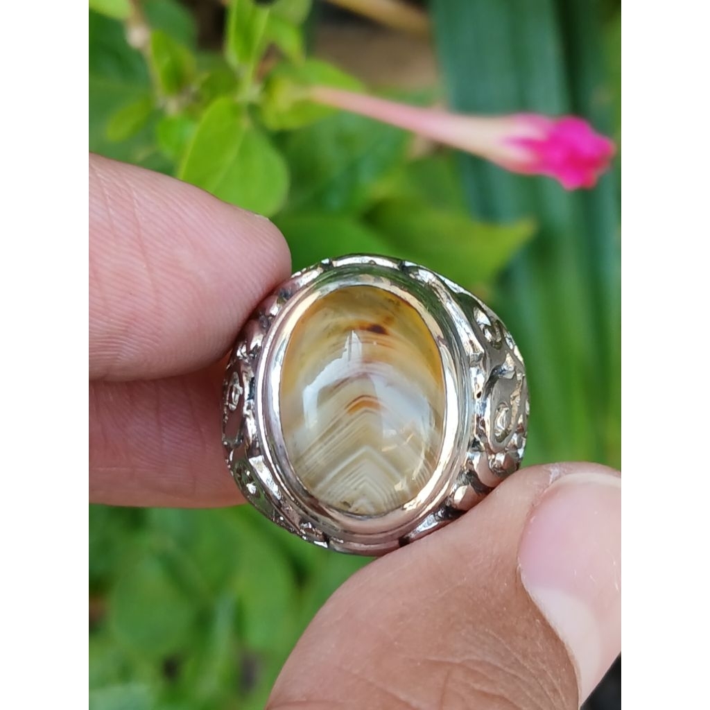 Natural Batu Akek Motif junder size 8