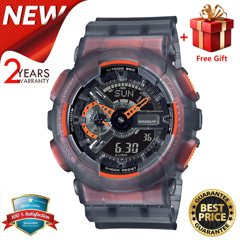 [FREE GIFT] JAM TANGAN PRIA GShock GA110LS-1A DUALTIME ANALOG DIGITAL JAM TANGAN COWOK BOX FULLSET