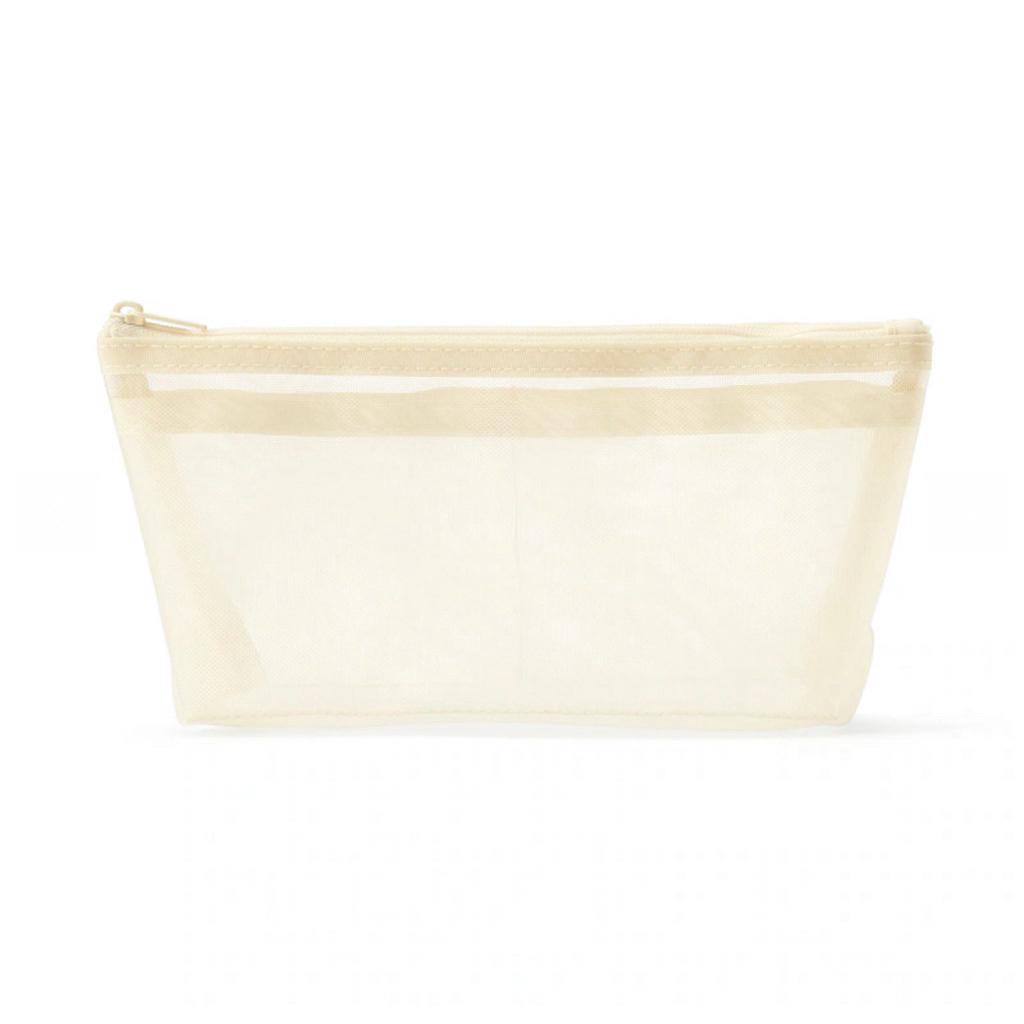 

MUJI_ Nylon mesh pen case with gusset_tempat pena jaring