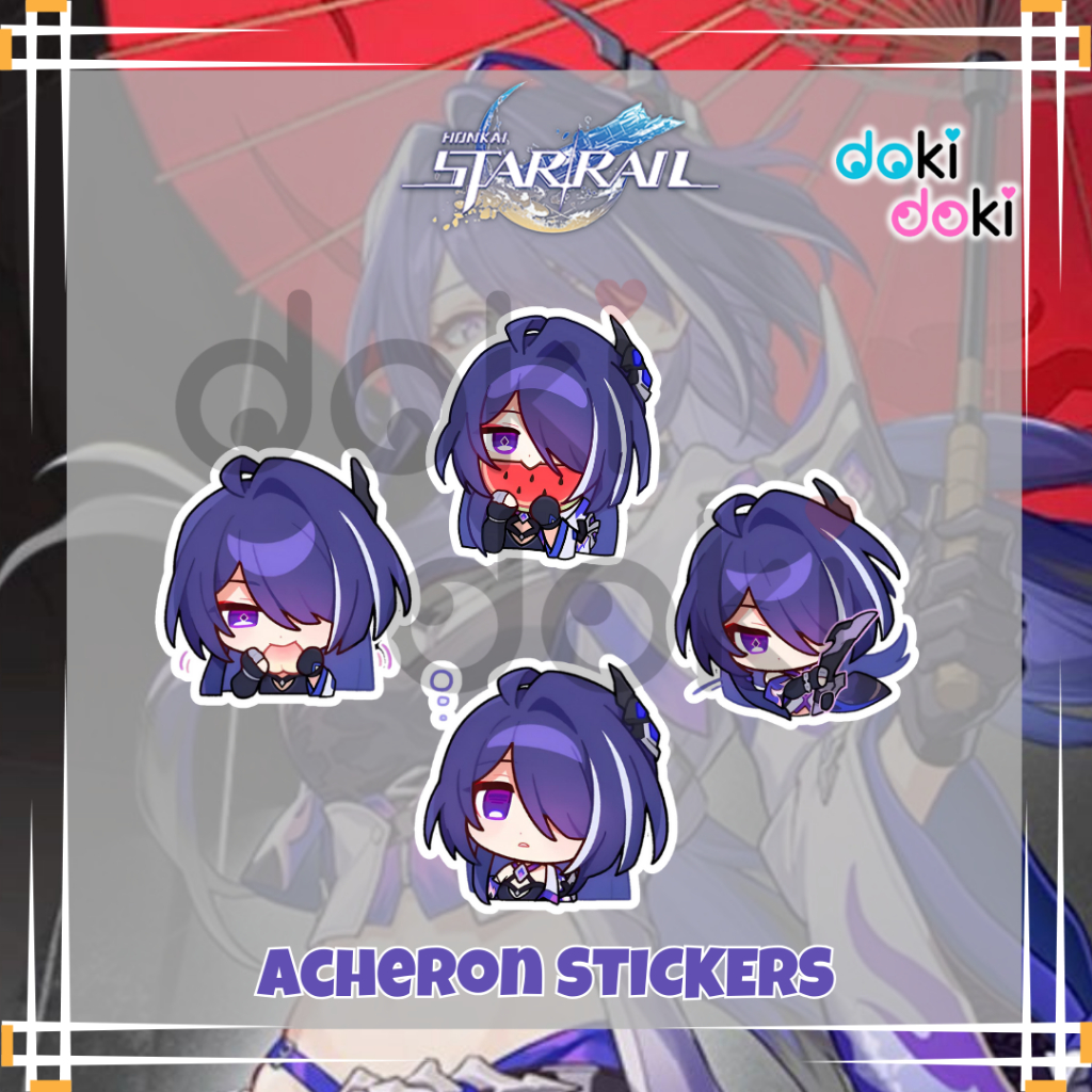 

8 PCS STICKER ACHERON HONKAI STAR RAIL STIKER VINYL WATERPROOF