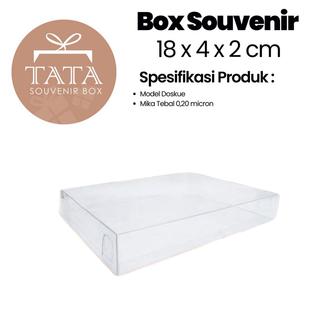 

Kotak Mika Kemasan Souvenir Uk 18 x 4 x 2 Dk