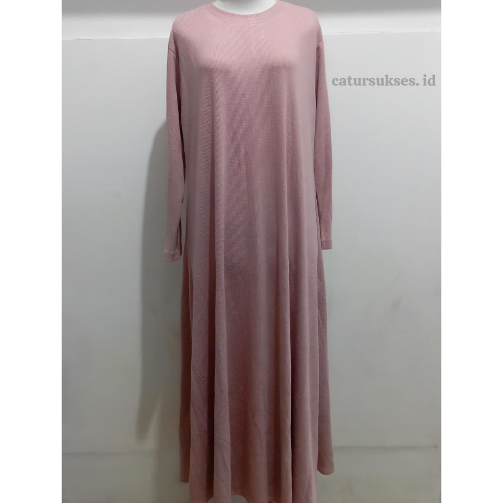 BAJU GAMIS INARA WANITA BAHAN KNIT PREMIUM SIMPLE POLOS KANCING TANGAN