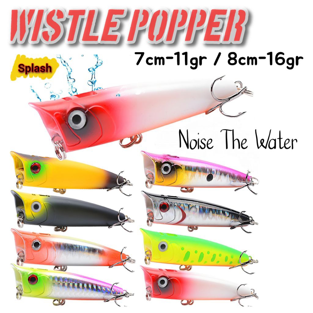 Mini Popper Whistle Popper 7cm-11gr | 8.7cm-16gr Umpan Popper GT Killer