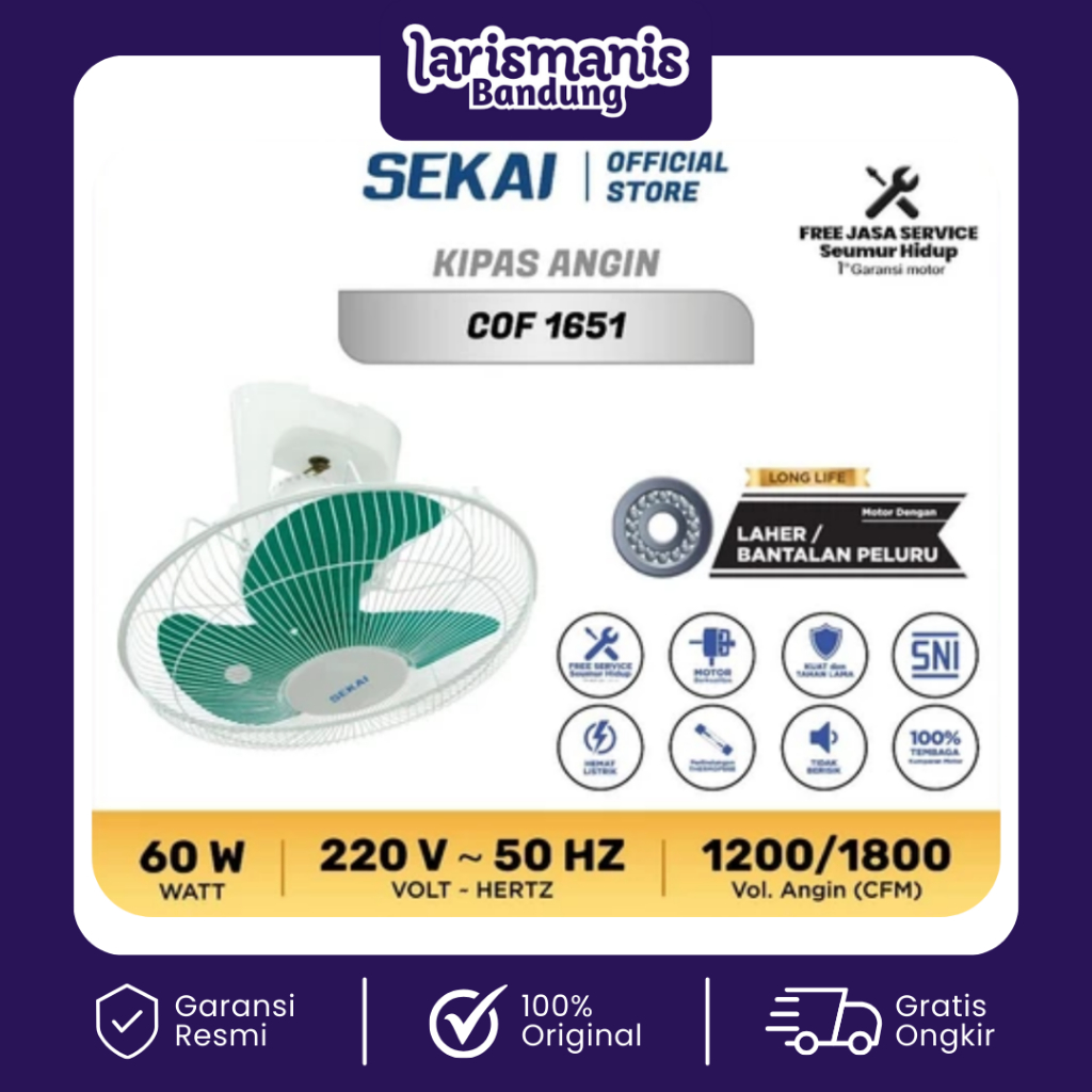 Kipas Angin Sekai COF 1651Kipas Angin Sekai COF 1651