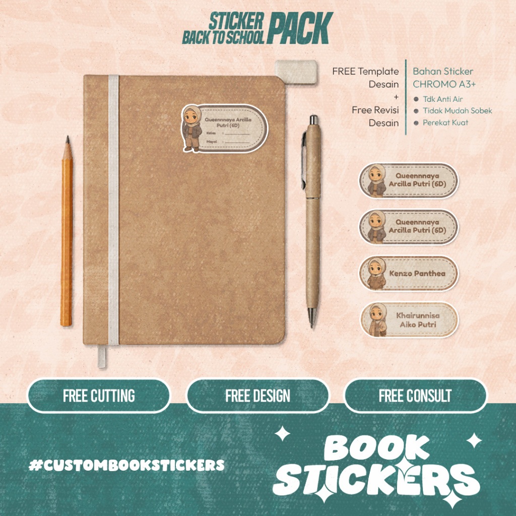 

Stiker Nama Buku Pelajaran - Sticker Label Buku Mapel / Label Sekolah Lucu v1