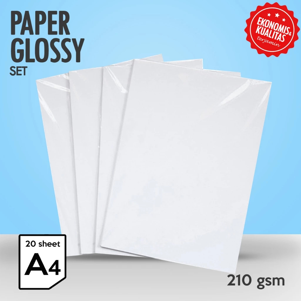 Kertas Foto Glossy 210 GSM | Kertas Foto Murah | Glossy 210 GSM | Kertas Foto Isi 20 Lembar