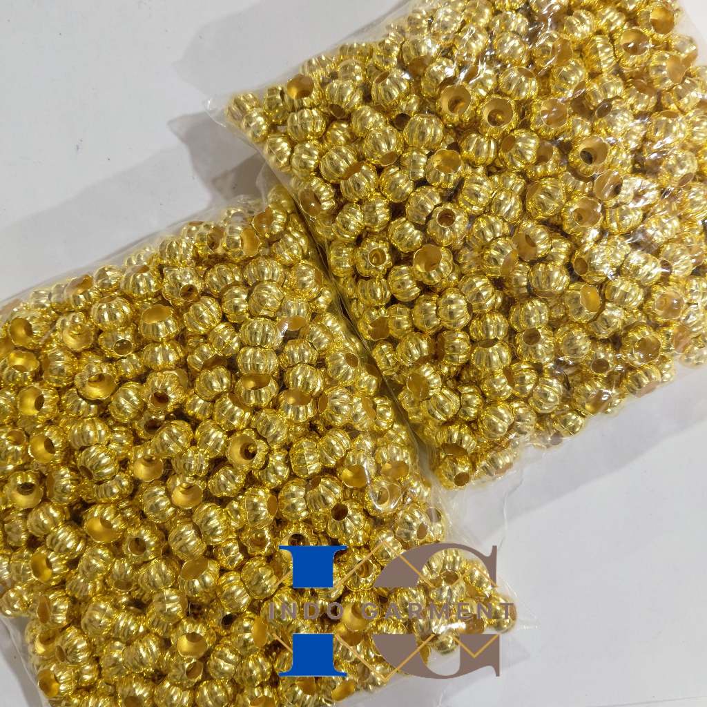 [500pcs] Biji Tali Kur Lobi Lobi Emas Diameter 5mm - Stopper Hoodie Emas 5mm - Stopper Jaket 5mm