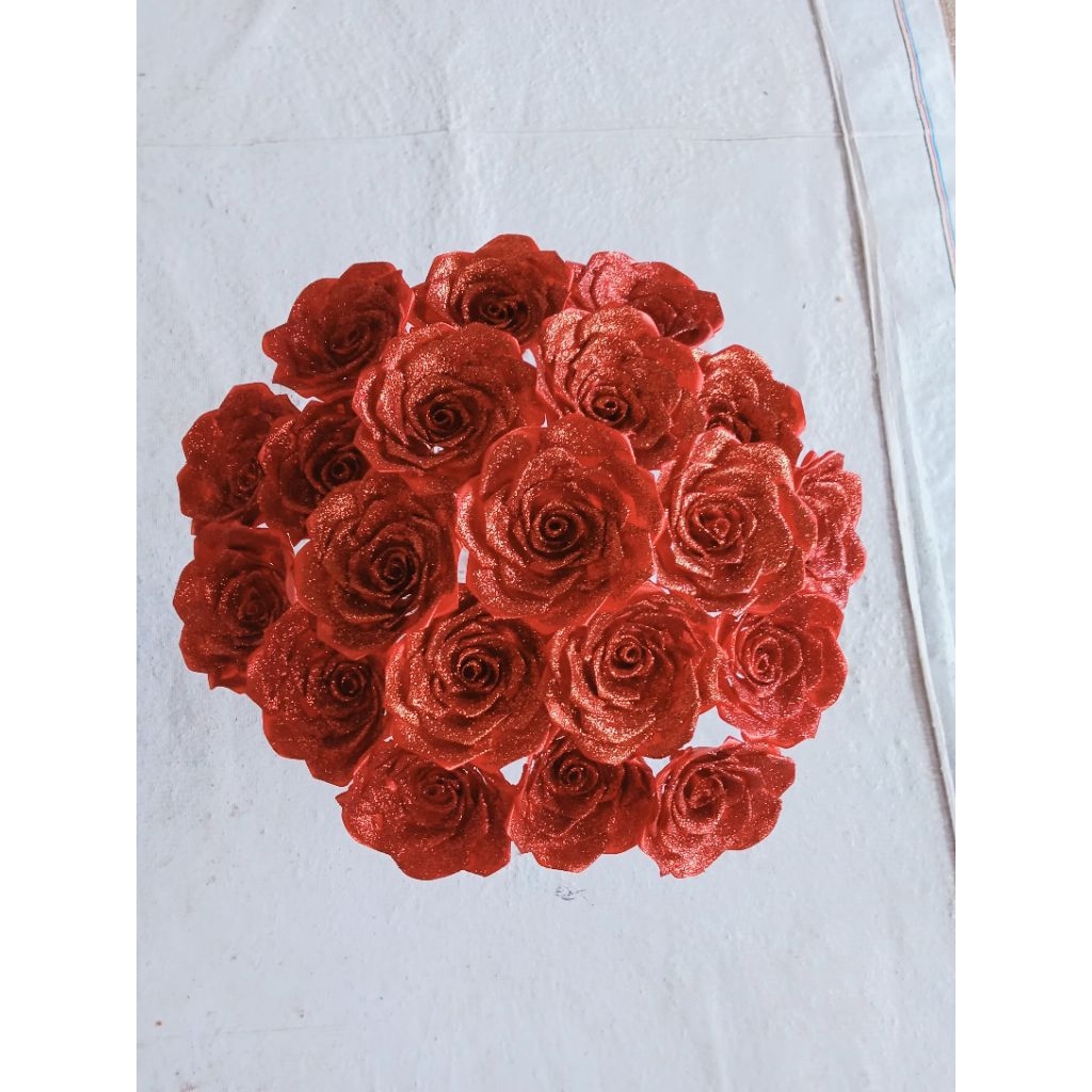 

mawar pita satin gliter buket