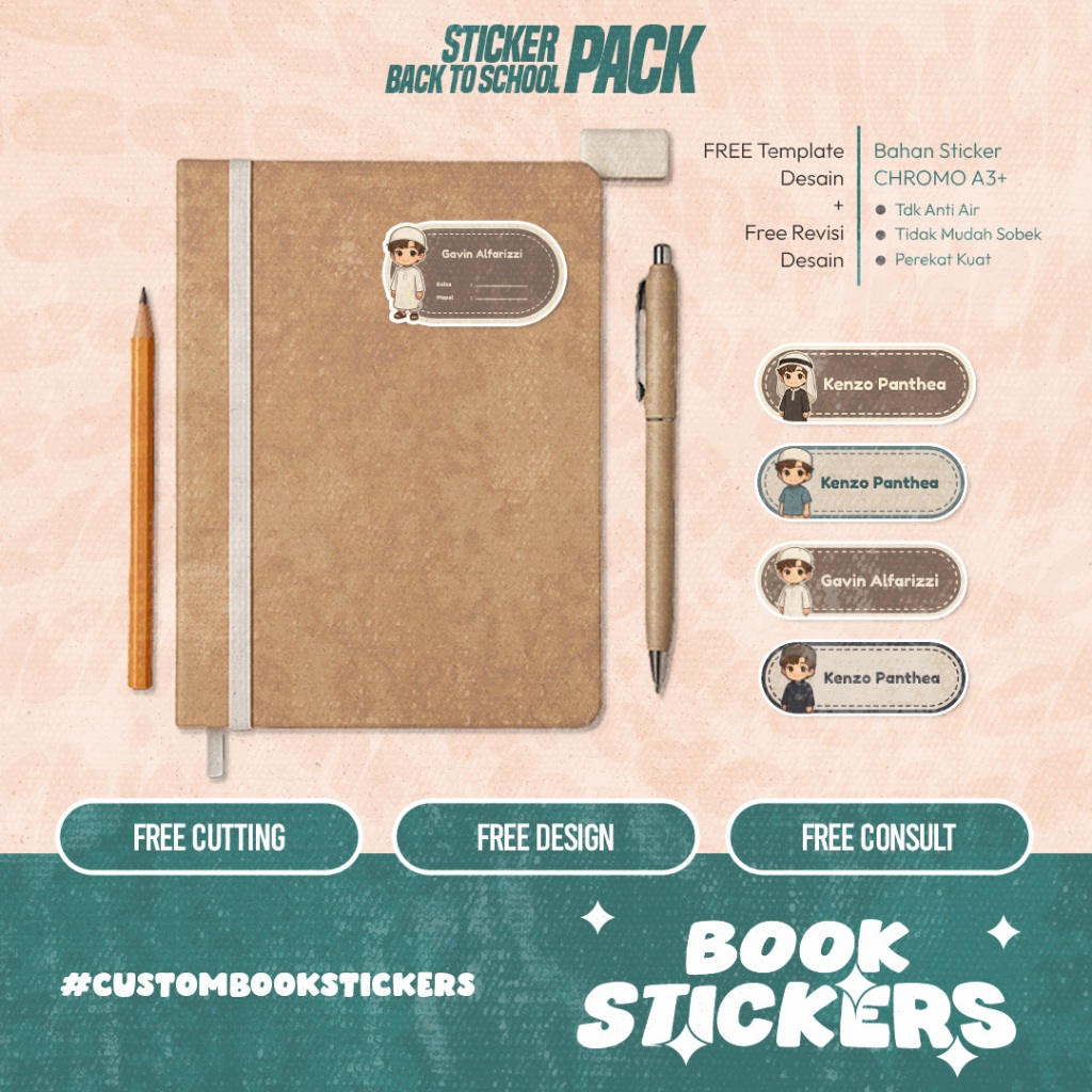 

Stiker Nama Buku Pelajaran - Sticker Label Buku Mapel Label Sekolah Lucu v2