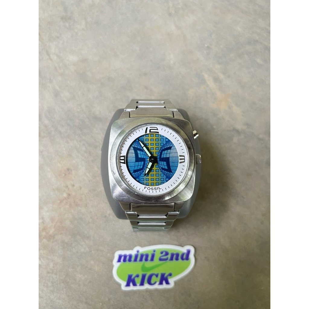 Vintage FO SIL BIG TIC GEOMETRI WORLD Number watch, jam FO SIL BIGTIC flame