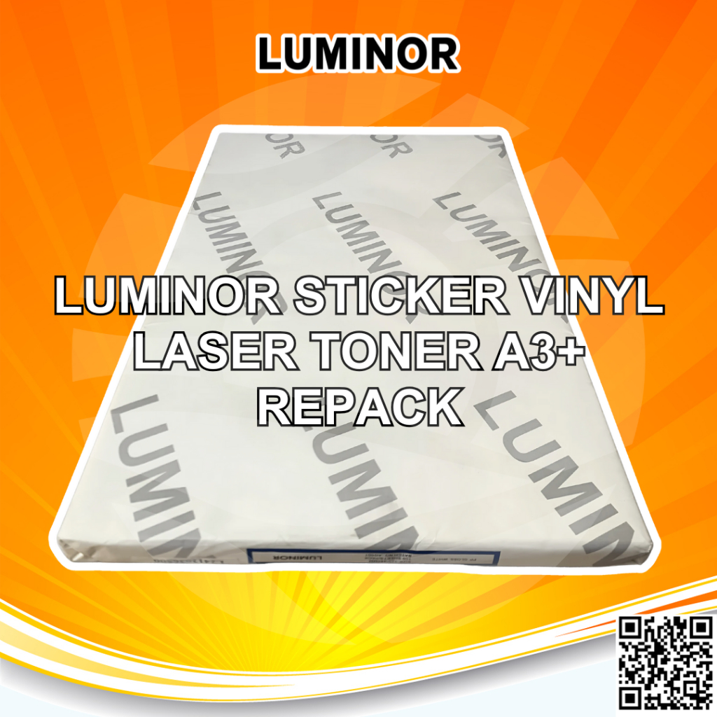 

Luminor Sticker Vinyl White Gloss Digital Print Laser Toner A3+ Label Stiker Anti Air - REPACK 25