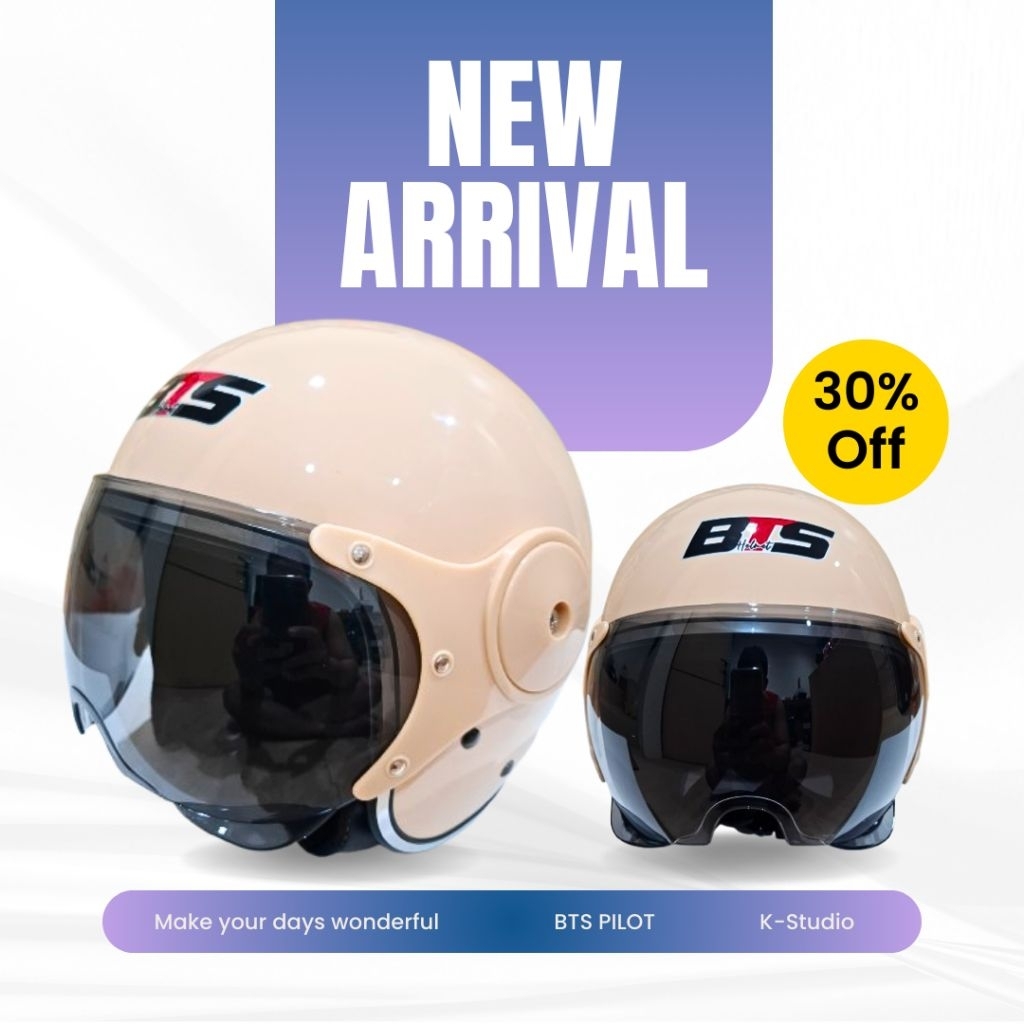 Helm Injak BTS Series SNI – Helm Bogo Retro Motor Classic Stylish Busa Nyaman Tebal