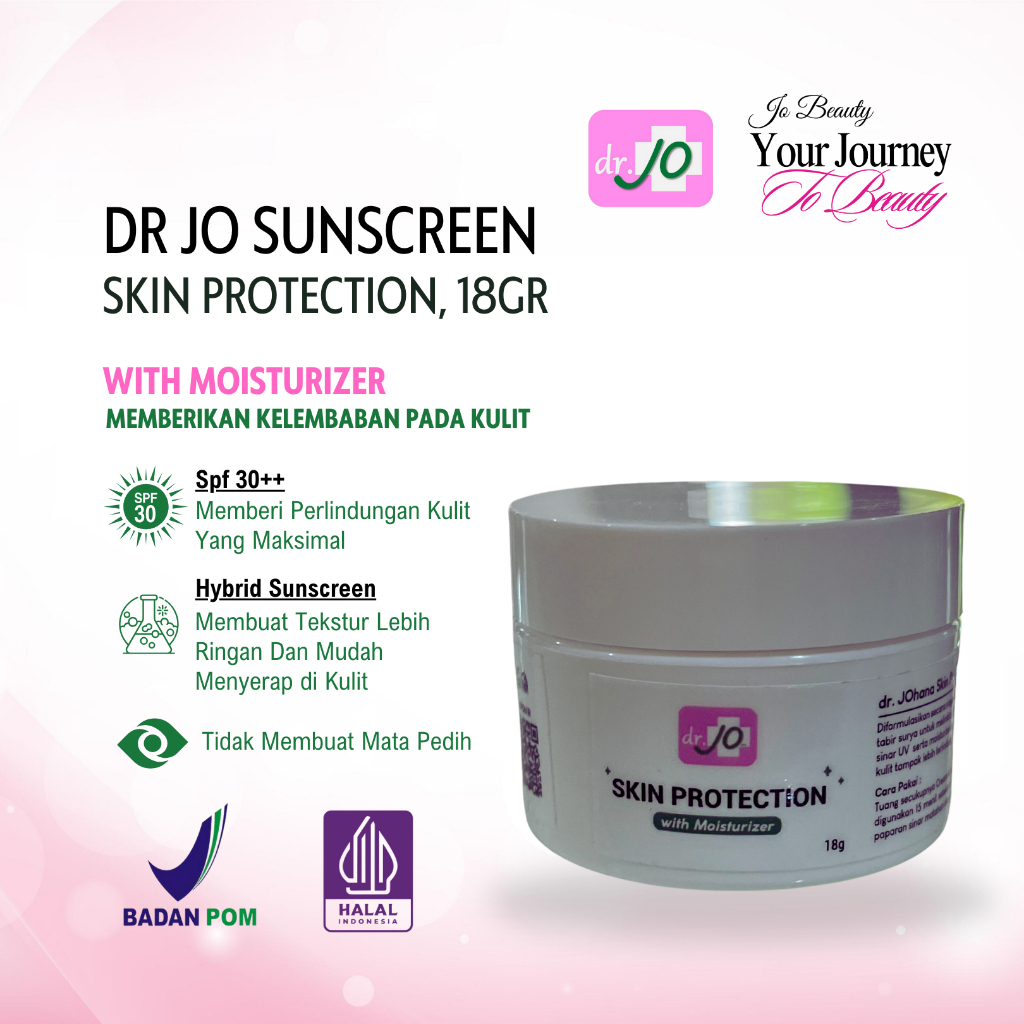 DR JO SUNSCREEN SDP SPF30++ SKIN PROTECTION | SUNBLOCK SPF 30++ KLINIK DR.JO BPOM AMAN HALAL