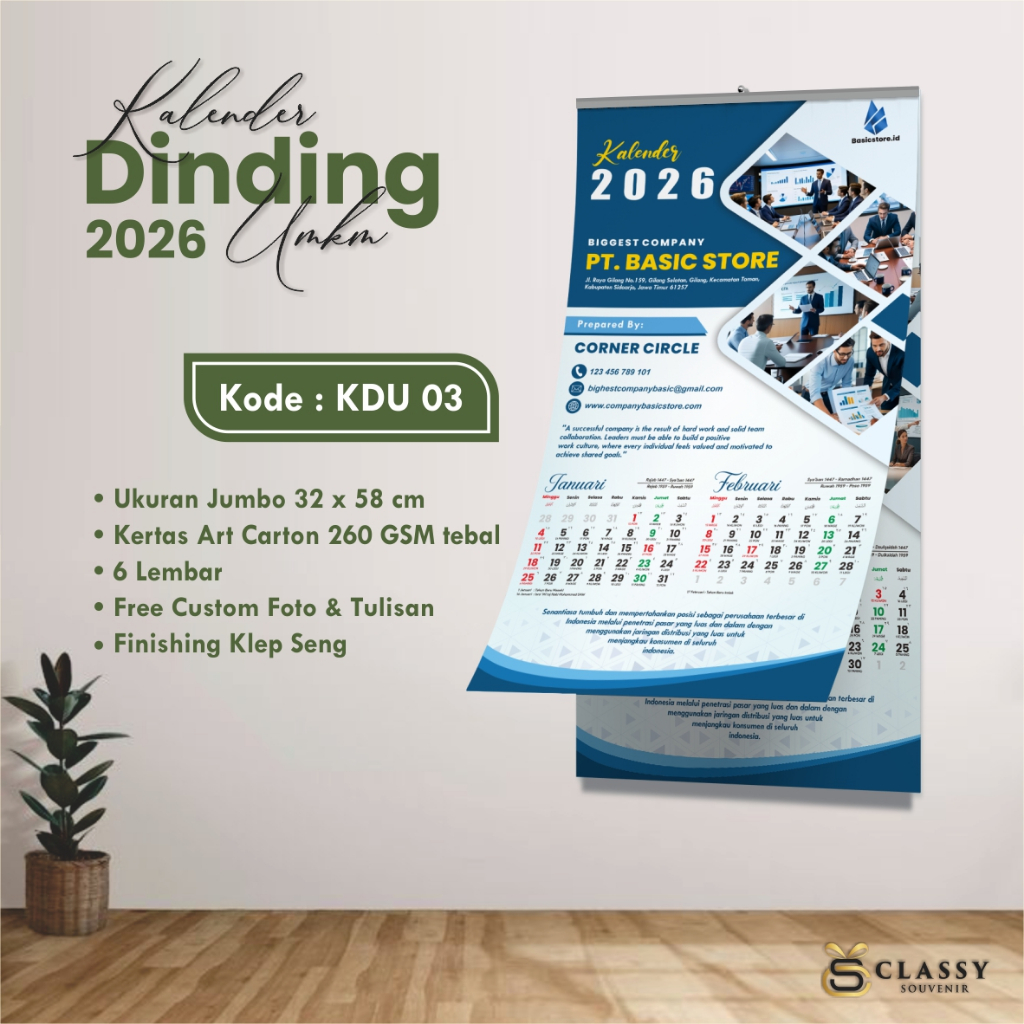 

KALENDER DINDING FREE FOTO - KALENDER DINDING SATUAN 2026 - KALENDER PREMIUM CUSTOM NAMA