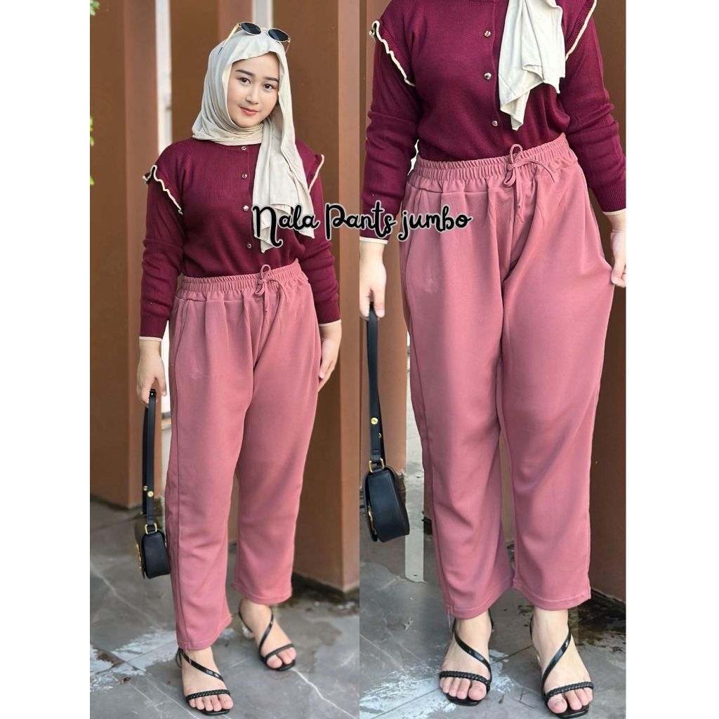 NALA PANTS JUMBO | CELANA KNIT JUMBO PREMIUM | KNIT JAPAN | CELANA WANITA