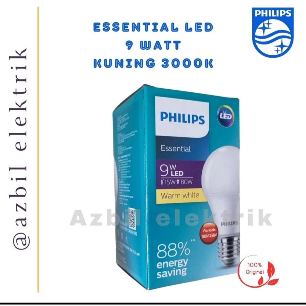 Lampu Philips Essential LED 9 Watt E27 Kuning - 3000K