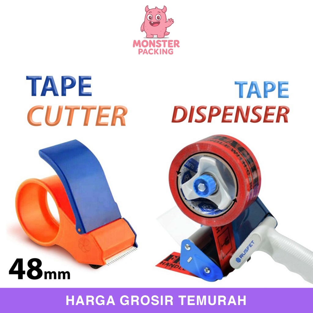 Tape Dispenser cutter Rusfet Alat Pemotong Lakban isolasi