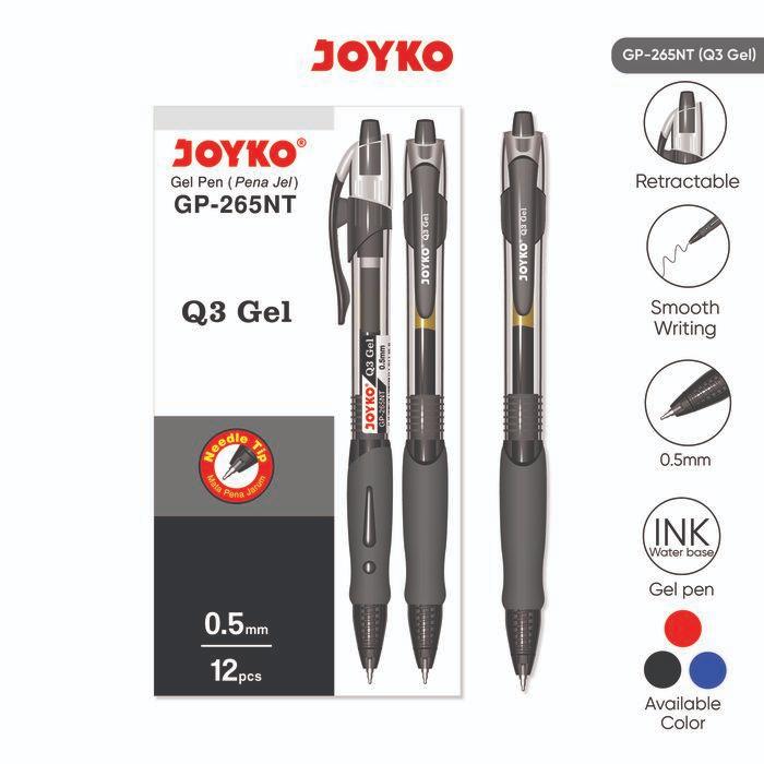 

JOYKO Pulpen Gel 1 Pack GP-265NT Q3 Gel 0.5mm Isi 12 Pcs