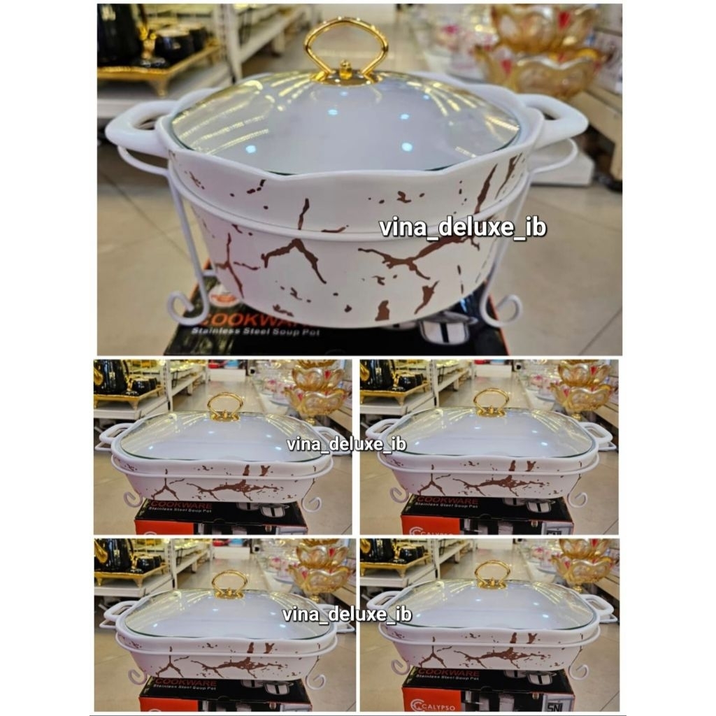 Prasmanan Vicenza set 4+1 Marble Hitam, Putih, Pink