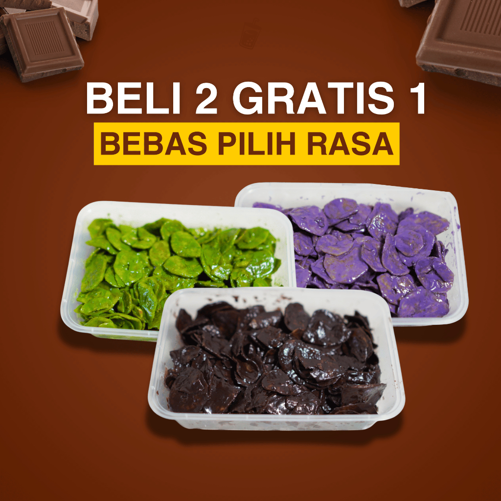 

PROMO BELI 2 GRATIS 1 KERIPIK PISANG COKLAT LUMER | 3 BOX BANANA CHIPS