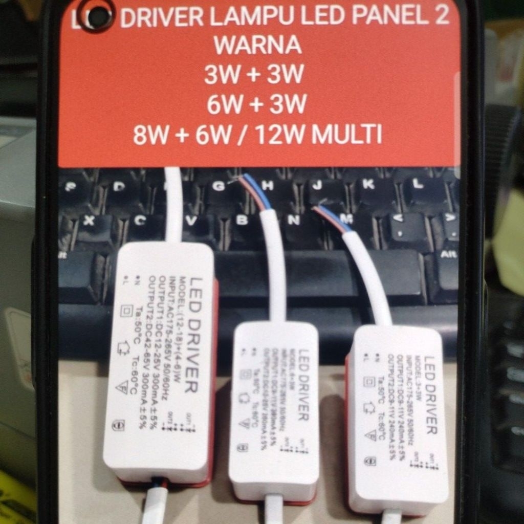 led driver lampu LED panel 2 warna 3w+3w 6w+3w