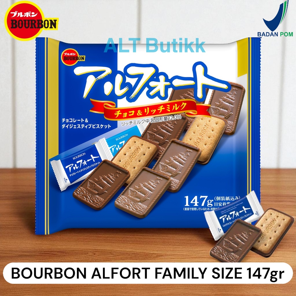 

Navi_Lezatoz Bourbon Alfort Family Size 147 Gr Chocolate Japan Biscuit Coklat Jepang