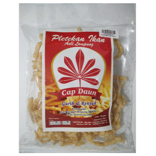 

Kerupuk Pletekan Ikan Tenggiri Cap Daun Khas Lampung 150 gr