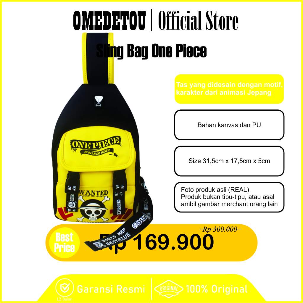 OMEDETOU Tas Slempang Sling Bag Anime One Piece