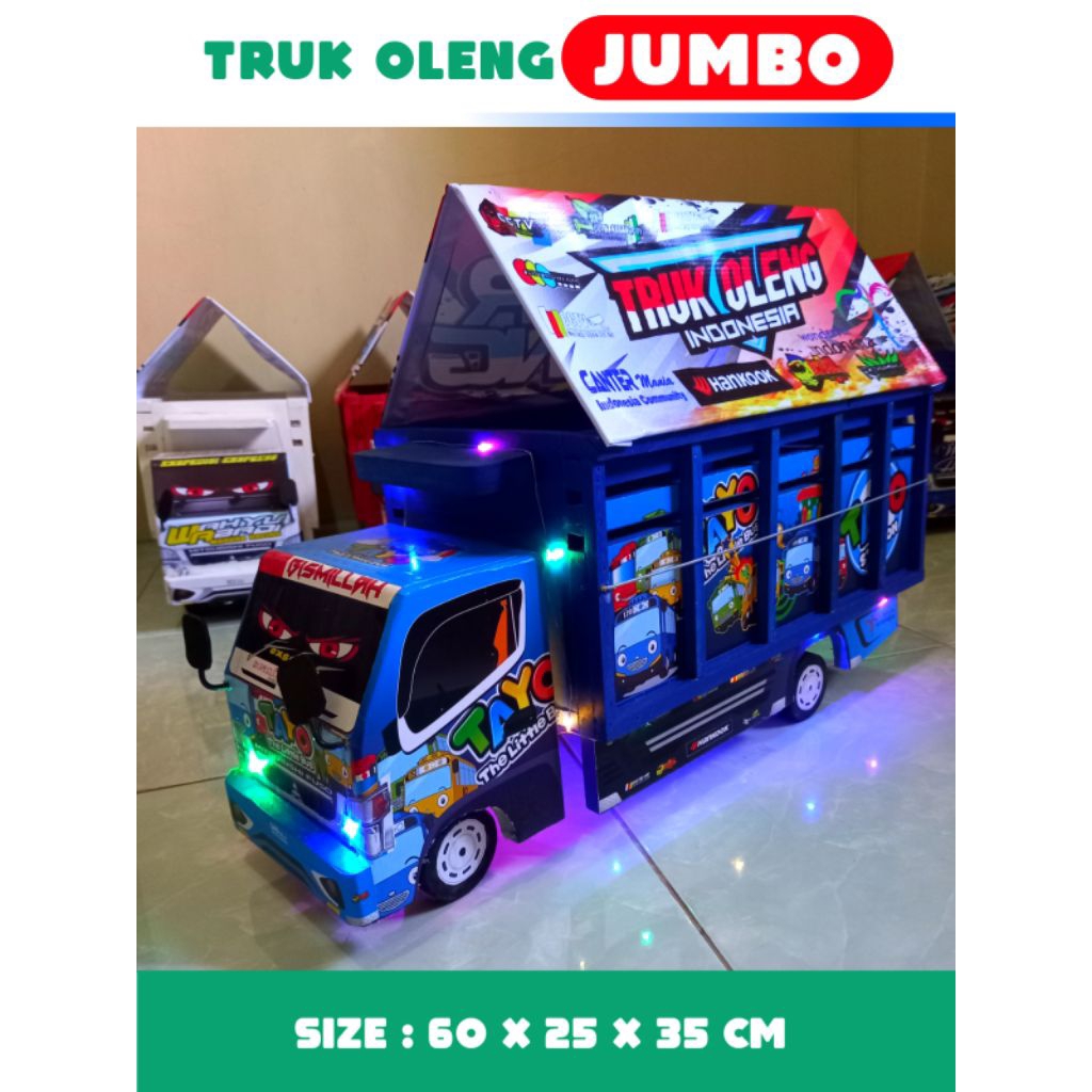 MAINAN ANAK TRUK OLENG KAYU UKURAN JUMBO BERBAGAI MOTIF