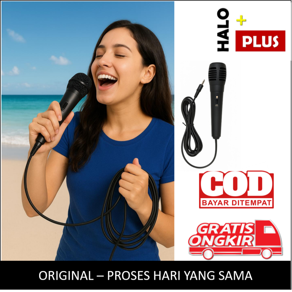 Mic Karaoke Mikrofon Nyanyi Kabel Murah Jack kecil