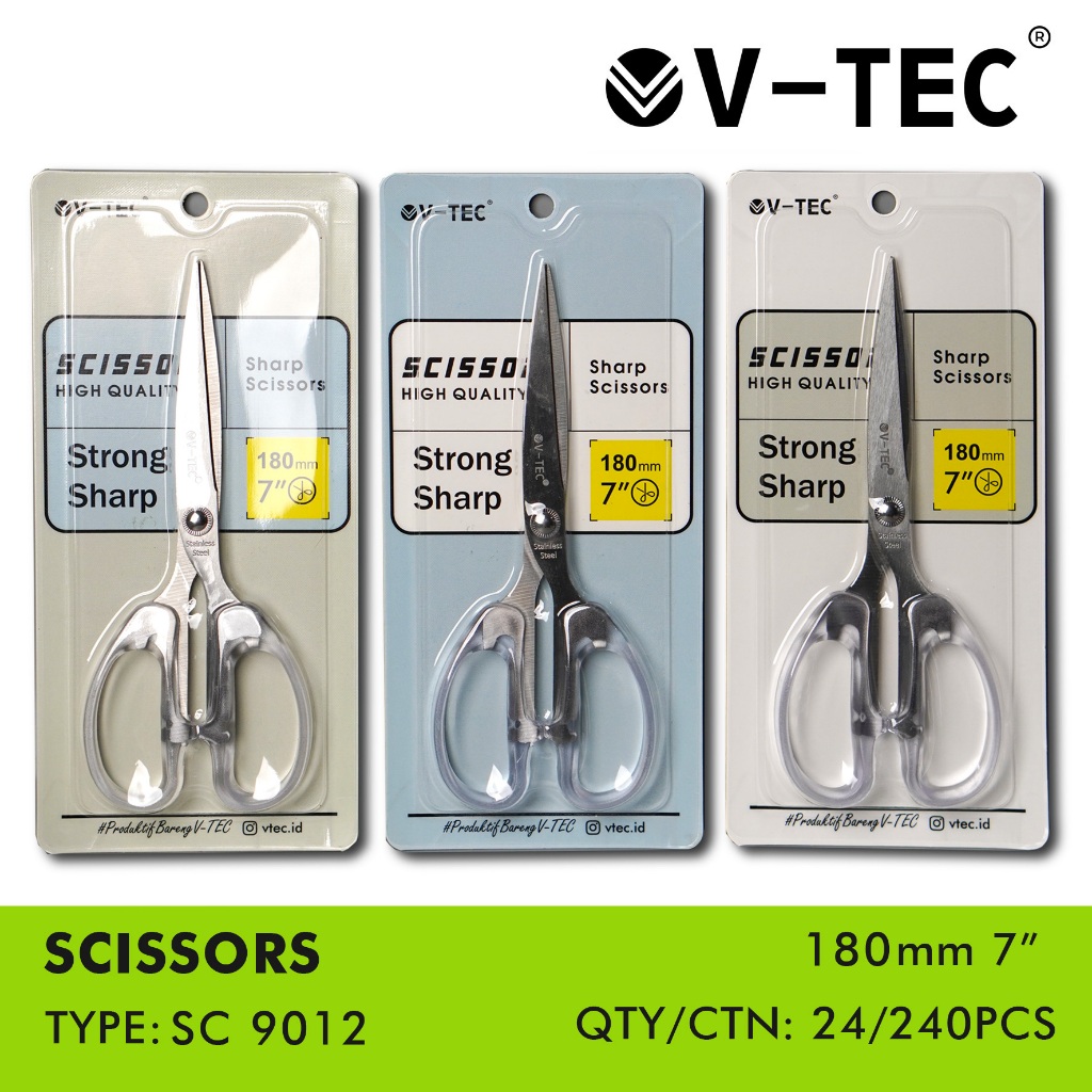 

V-TEC Gunting Type SC 9014 4.8 Inch / Gunting Kertas Transparan Aesthetic 125mm