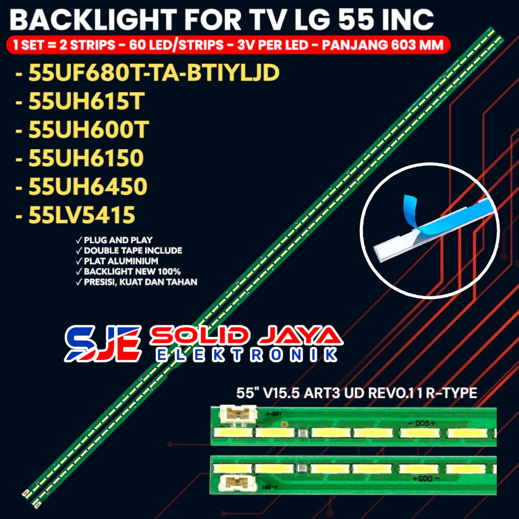 BACKLIGHT TV LED LG 55 INCH 55UH615 55UH600 55UH6150 55UH6450 55LV541 55UF680T-TA_BTIYLJD BL 55UH615