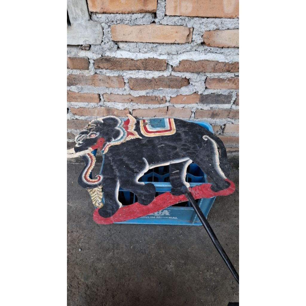 Wayang kulit kerbau standar dalang 525rb  perbiji jadul antik vintage display lawas kuno