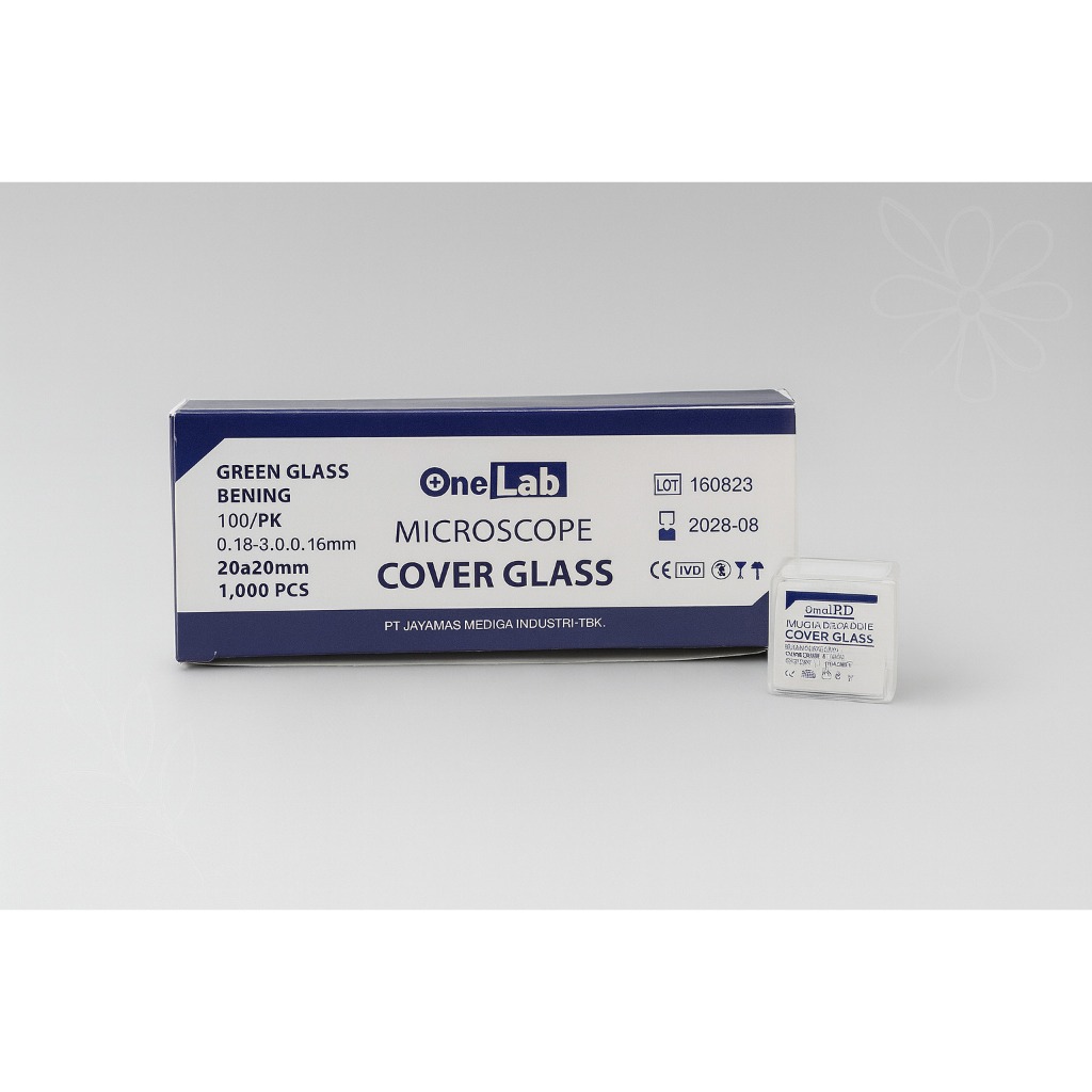 Cover Glass Onelab/ Deck Glass 20x20 Onemed 100s