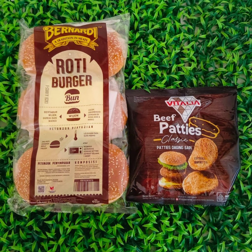 

Paket Roti Bernardi Vitalia Burger Beef Patties Classic Isi 6