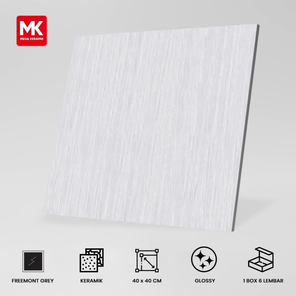 Keramik Lantai Glossy Fremont Grey 40x40