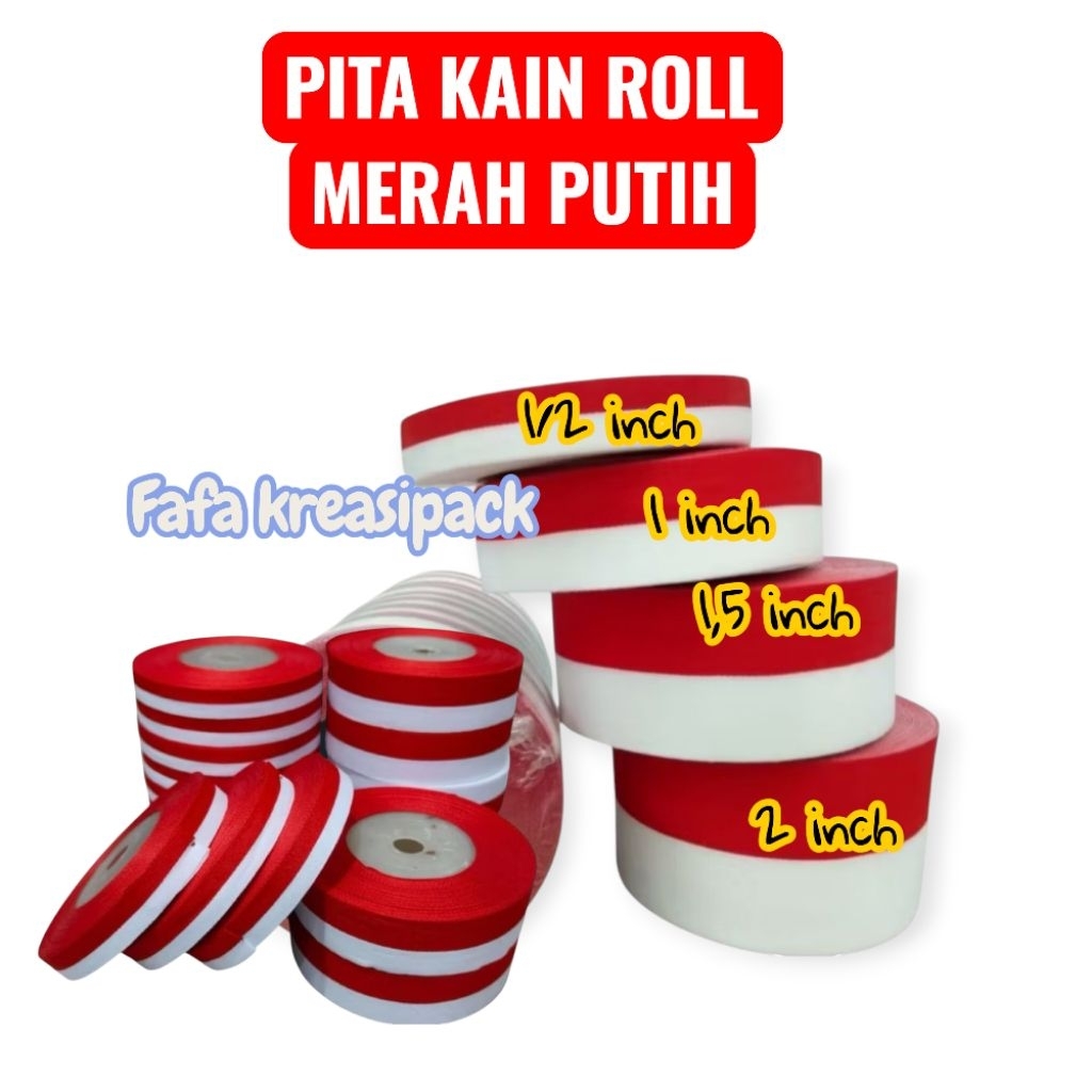 

PITA KAIN MERAH PUTIH / PITA SATIN MERAH PUTIH