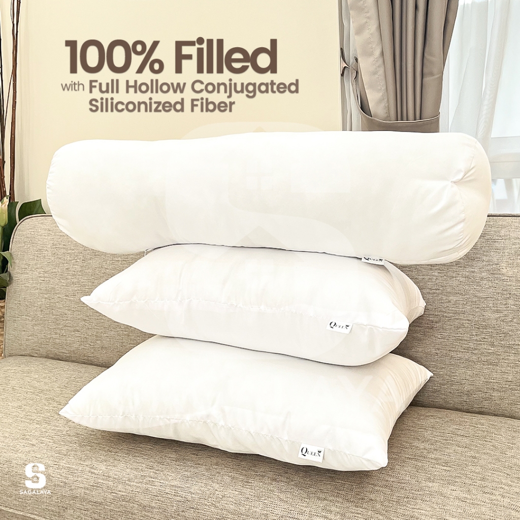 ISI 3 PCS - BANTAL DAN GULING TIDUR / MEDIUM FIRM / HIGH QUALITY HOTELl PREMIUM / PUTIH - SAGALAYA