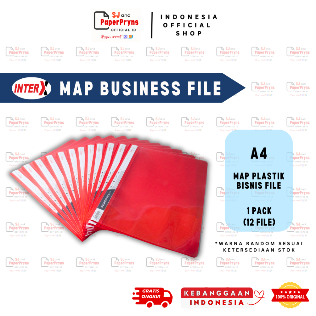 

Map Business File InterX A4 / Plastik File A4 Transparan [1 PACK ISI 12]