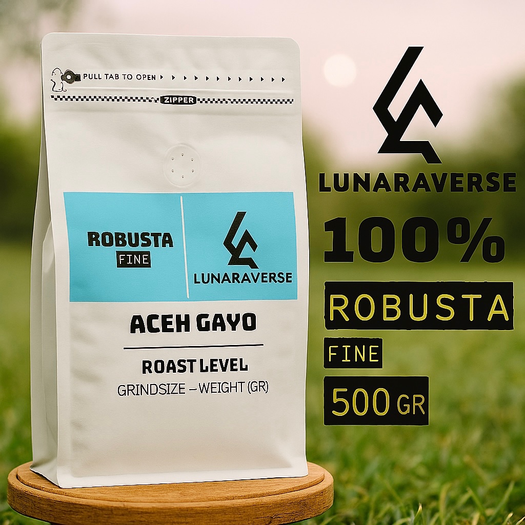 

Lunaraverse Biji Kopi / Bubuk Robusta 500gr - Fine Robusta Aceh Gayo Coffee 500 gr