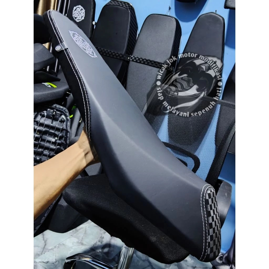 PROMO Jok beat karbu road race arvi premium signature kombinasi catur 3d - jok beat karbu road race 