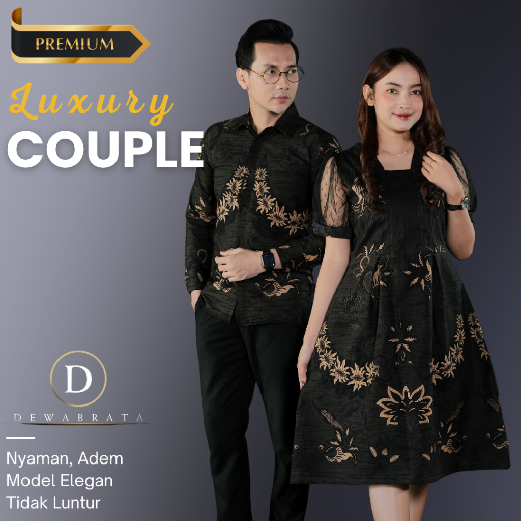 Batik Couple Modern Elegan Motif Putra Set Couple Kemeja Dress Couple Keluarga Furing Premium